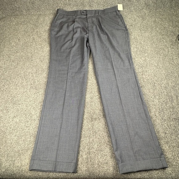 Louis‎ Raphael Dress Pants Mens 40x34 Blue Comfort Flex Tailored Fit Trousers - Picture 1 of 16